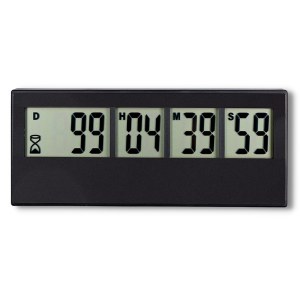 Countdown Clock Battery Operated Black