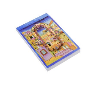 Yair Emanuel Decorative Notepad - Hamsa with View of Jerusalem