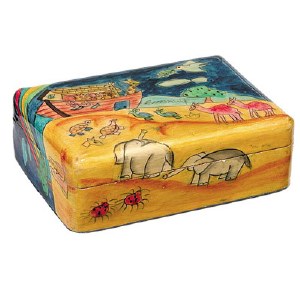 Yair Emanuel Meduim Wooden Jewelry Box - Noah's Ark