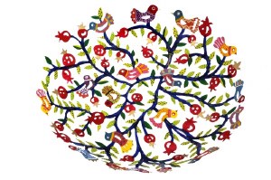 Yair Emanuel Bowl - Large Laser Cut Hand Painted - Birds
