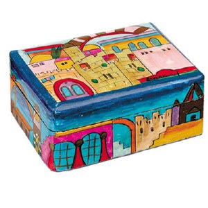 Yair Emanuel Small Wooden Jewelry Box -Jerusalem