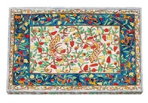 Yair Emanuel Challah Board with Lucite Protector - Oriental
