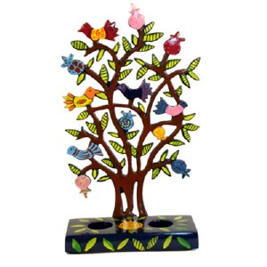 Yair Emanuel Tealight Holder - Laser Cut Tree with Birds