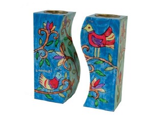 Yair Emanuel Fitted Candle Holders - Birds on Branches