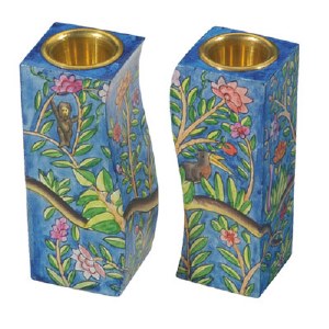 Yair Emanuel Fitted Candle Holders - Leaves Branches and Flowers