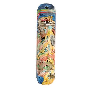 Yair Emanuel Round Wooden Mezuzah 15cm - Noah's Ark Dark