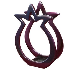 Yair Emanuel Aluminum Napkin Holder Red Pomegranate Shape