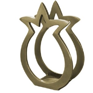 Yair Emanuel Aluminum Napkin Holder Gold Pomegranate Shape