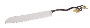 Yair Emanuel Challah Knife Serrated Blade with Grape Branch Handle