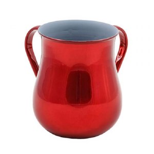 Wash Cup Red Stainless Steel Large Designed by Yair Emanuel