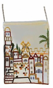 Yair Emanuel Embroidered Handbag - White Jerusalem