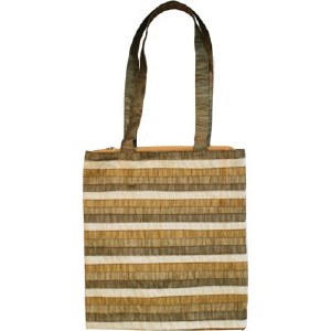 Yair Emanuel Gold Striped Applique Patches Bag