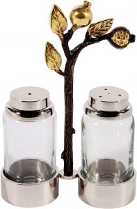 Yair Emanuel Salt and Pepper Shaker with Pomegranates