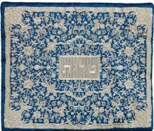 Yair Emanuel Full Embroidered Tallit Bag - Blue and Silver