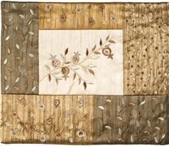Yair Emanuel Embroidered Tallit Bag with Patches - Pomegranates Silver and Gold
