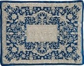 Yair Emanuel Full Embroidered Tefillin Bag - Blue and Silver