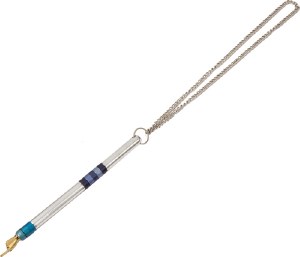 Yair Emanuel Anodized Aluminum Torah Pointer with Blue Stripes