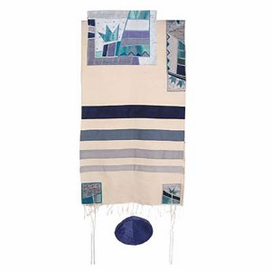 Yair Emanuel Raw Silk Appliqued Tallit Set - Crown 21" x 74"