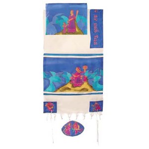 Yair Emanuel Cotton and Silk Tallit Set - Miriam and Debora 42" x 77"