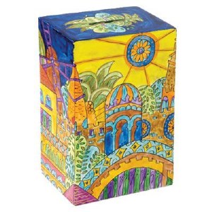 Yair Emanuel Rectangular Tzedakah Box - Jerusalem Vista