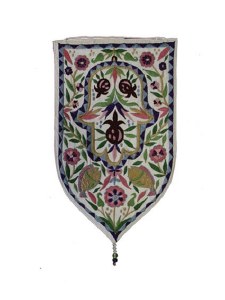 Yair Emanuel Small Shield Tapestry Hamsa - White