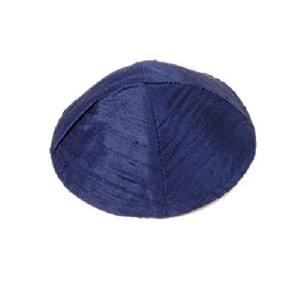 Yair Emanuel Raw Silk Kippah - Blue