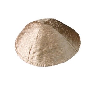 Yair Emanuel Raw Silk Kippah - Gold