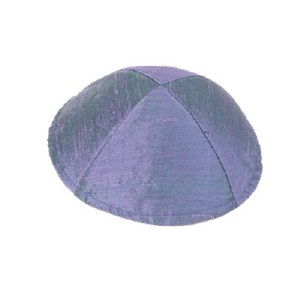 Yair Emanuel Raw Silk Kippah - Light Blue
