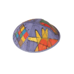 Yair Emanuel Silk Painted Kippah - Multicolored Tribes