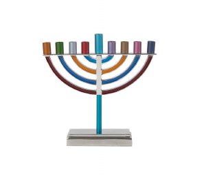 Yair Emanuel Candle Menorah Small Classic Style Multicolor Branches