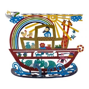 Candle Menorah Laser Cut Noah’s Ark Design