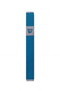 Yair Emanuel Mezuzah Case Metal 12cm Blue