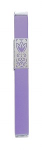 Mezuzah Case Metal Sleeve Cutout Purple Designed by Yair Emanuel 12cm