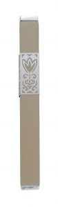 Mezuzah Case Metal Sleeve Cutout Brown Designed by Yair Emanuel 12cm