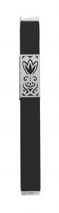 Mezuzah Case Metal Sleeve Cutout Black Designed by Yair Emanuel 12cm