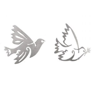 Yair Emanuel Aluminum Dove Trivet Two Piece Set