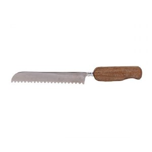 Yair Emanuel Challah Knife Natural Mango Wood Handle Serrated Blade