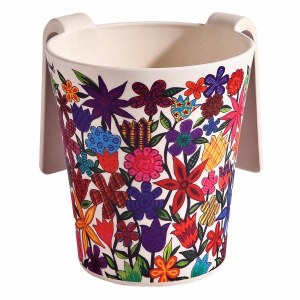 Washing Cup Bamboo Colorful Flowers Designed by Yair Emanuel