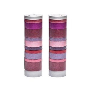 Yair Emanuel Salt and Pepper Shakers Cylinder Shape Full Rings Design Maroon