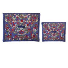 Yair Emanuel Embroidered Tallit and Tefillin Bag Set - Blue