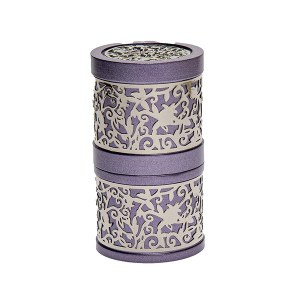 Yair Emanuel Travel Havdallah Set Laser Cut Pomegranate Design Purple