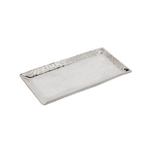 Yair Emanuel Stainless Steel Hammered Tray with Border 6.5"x11"