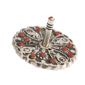 Yair Emanuel Metal & Stones Red Dreidel
