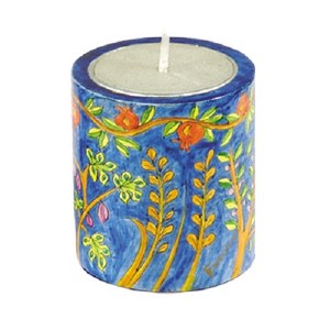 Yair Emanuel Memorial Candle Holder Seven Species