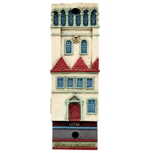 Polyresin Mezuzah Fortress Synagogue Design 7.5cm