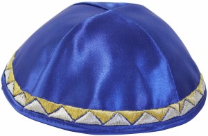 Yarmulka Triangle Design Royal Blue Satin