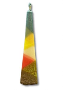 Wax Havdallah Candle Pyramid Shape Triangle Design Light Multicolor 9.5"