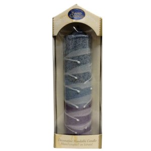 Safed Round Havdallah Candle Assorted Colors 8"