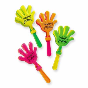 Hand Clapping Purim Graggers 7.75" Assorted Colors 24 Pack