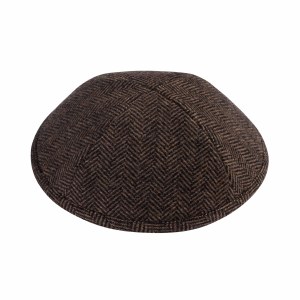 iKippah Brown Herringbone Size 5